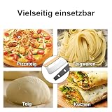 ORAGKE Nóż do pizzy ze stali nierdzewnej z drewnianą rączką, ostre ostrze 32 cm, duży nóż kołyskowy do krojenia pizzy