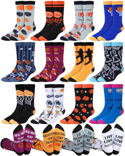 Shyyween 12 Pairs Funny Basketball Socks