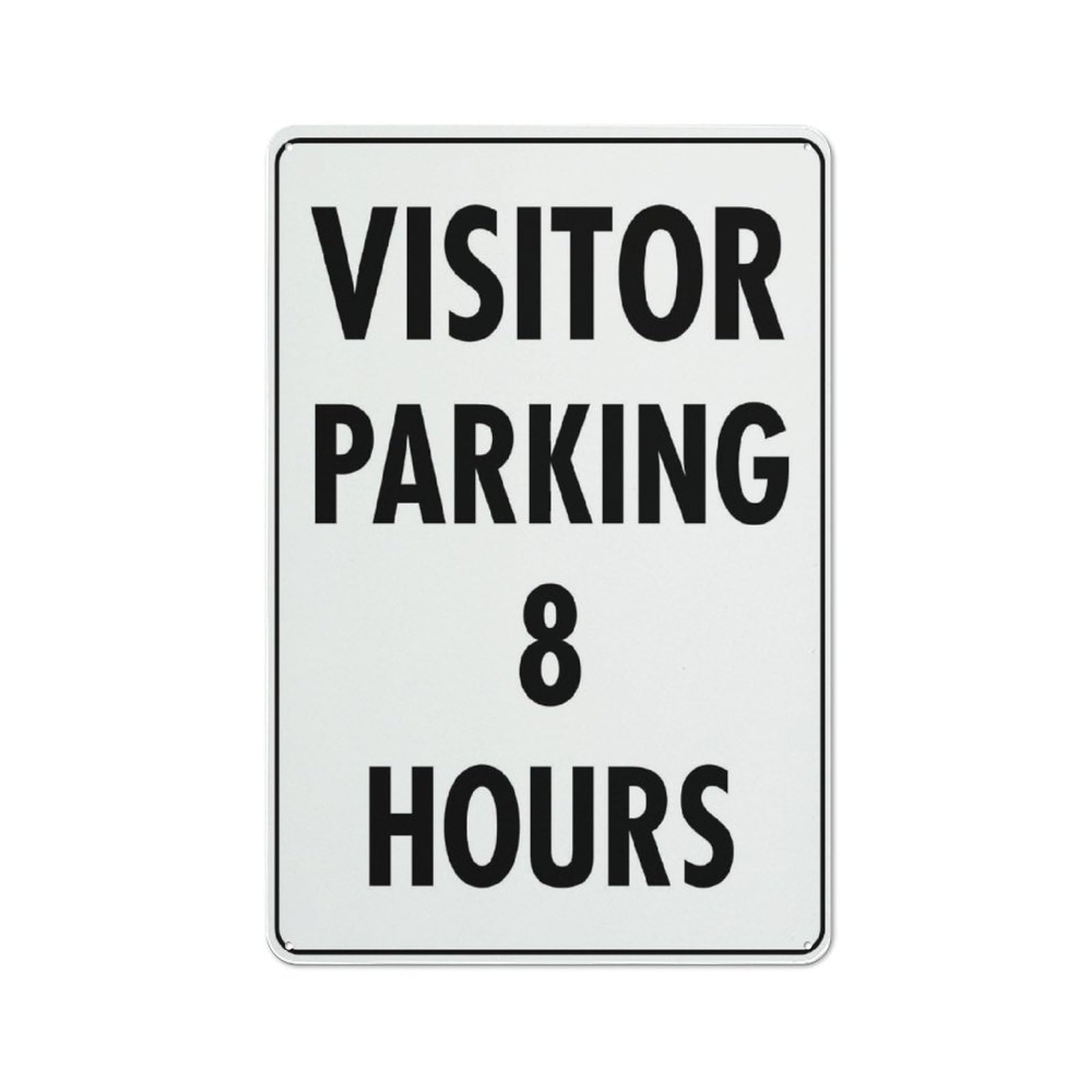 Visitor Parking (8 Hours Limit) Sign - Rustproof Aluminum 12"x8", Multicolor Outdoor Use for Business