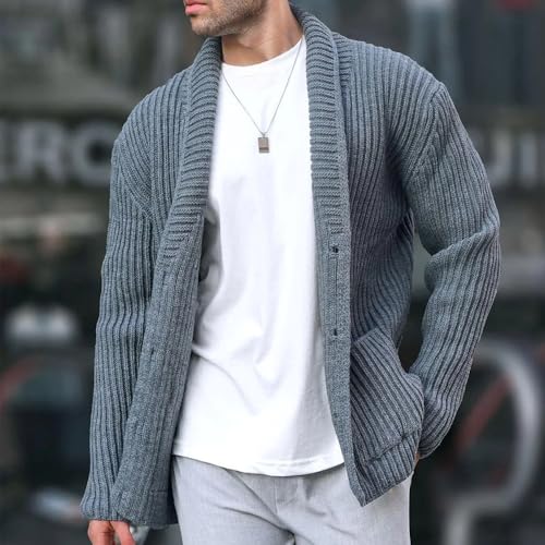 Chunky Knit Sweater,Cable Knit Cardigan Button Down V Neck Ribbed Knitted Cardigans3