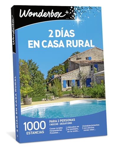Imagen de WONDERBOX Caja Regalo 2 Días en Casa Rural 1 Noche e Desayuno para 2 Personas 1000 estancias en España y en Europa Ideas Regalo Romántico