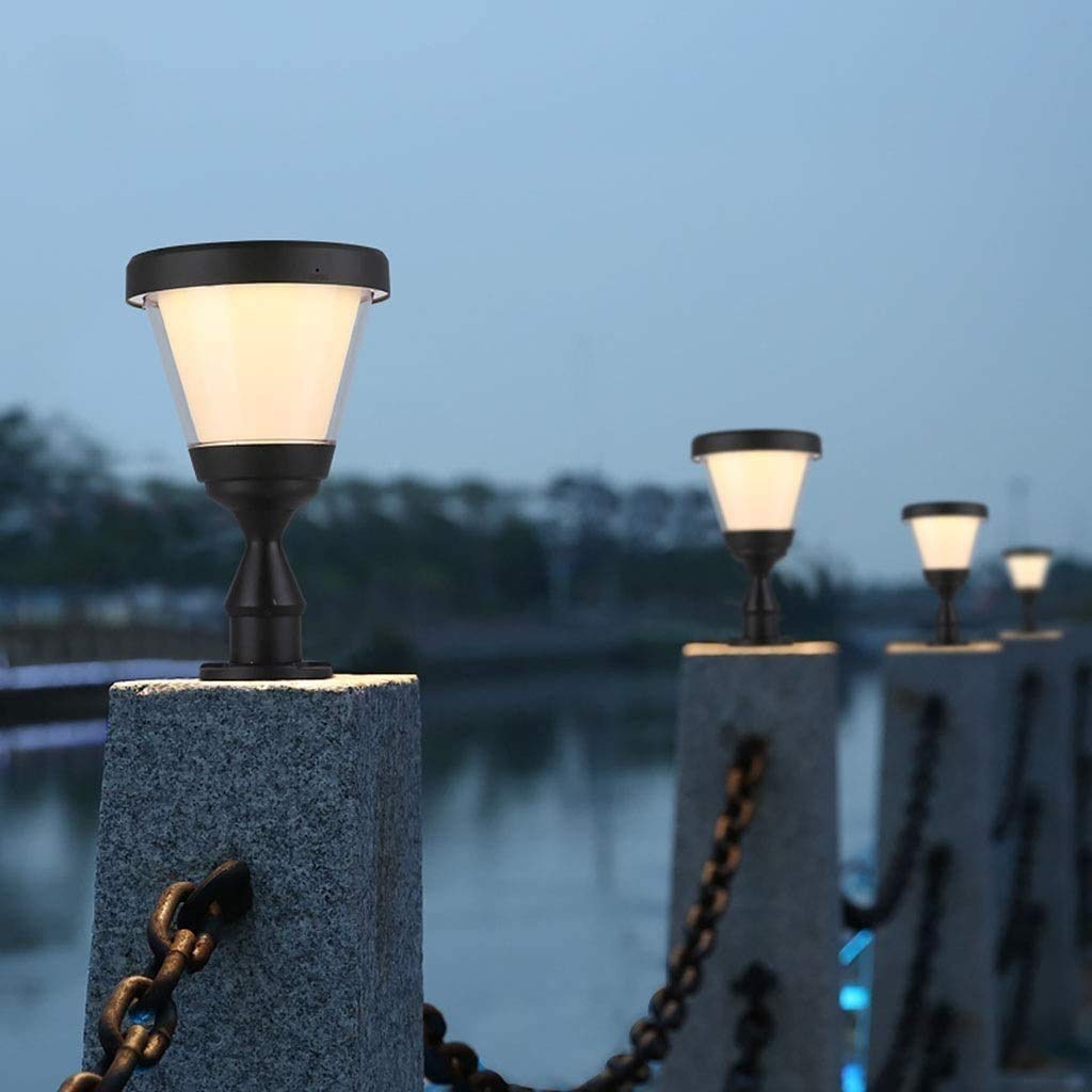 Zhangl Inverted Triangular Sonnenenergie Fackel Pfosten Säule Dekoration Hof Außen Tor Pathway Garten wasserdichte Tür Landschaft Säule Laterne Beleuchtungskörper Patio Säule Lichter