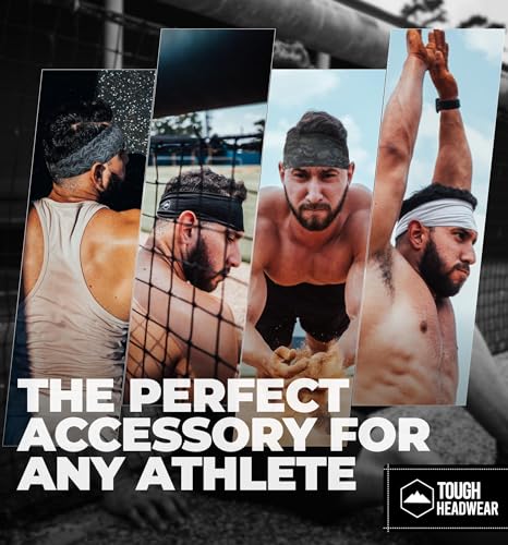Image of Tough Headwear Tough Outfitters Headband for Men - Mens Headbands - Working Out Sports Performance Head Bands - Athletic Cycling Running Sweat Band, Football Headbands - Sweat Bands Men /Women