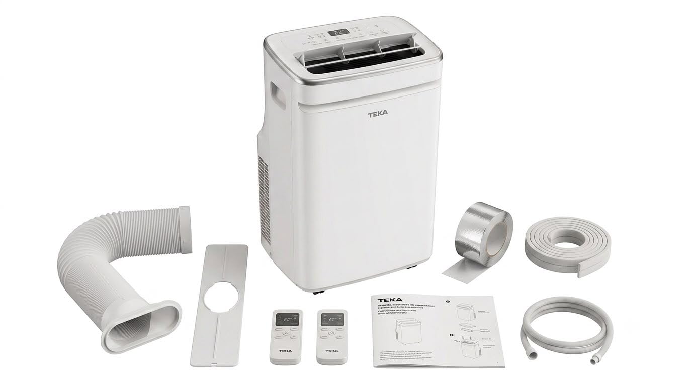 Climatiseur Mobile Silencieux 12000BTU, 4 EN 1, Refroidissement,Ventilateur,Déshumidificateur,Mode Nuit,Climatisation Rapide,Clim Mobile,Energie Classe A+