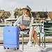 Krute Checked Luggage 24 inch Suitcases with Wheels TSA Approved PC+ABS Lightweight Hard Side Suitcase (LightBlue)