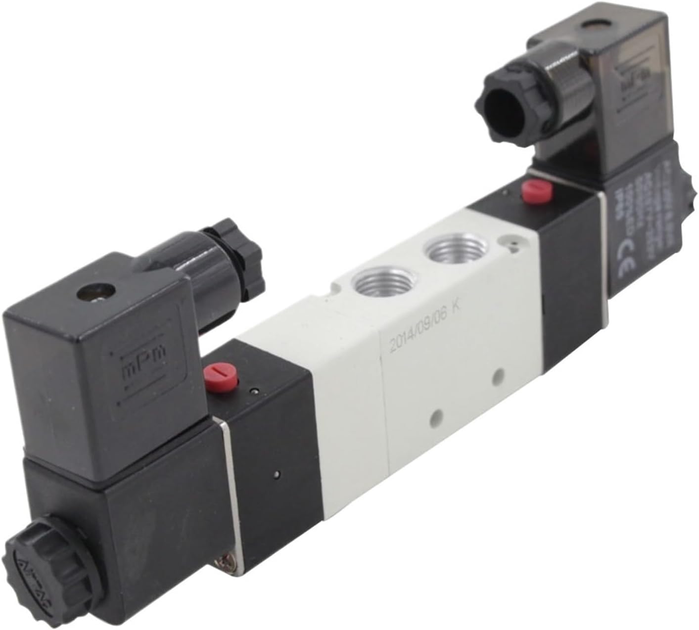 4V230C-08 Pneumatic Solenoid Valve DC12V Double Coil Port PT1/4" Solenoid Control Valve 5 Ports 3 Positions Air Valve