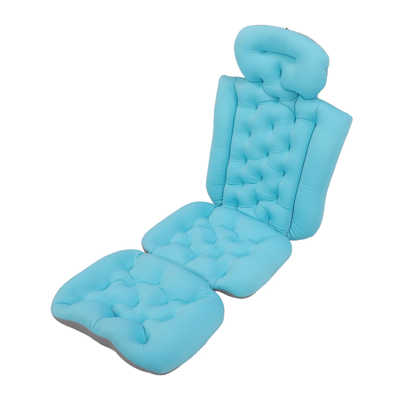 Ganzkörper-Badewannenkissen, Ergonomisches Design, Badewannenkissen mit Sandwich-Mesh-Polystyrolpartikeln für Erwachsene und Familien (Blue)