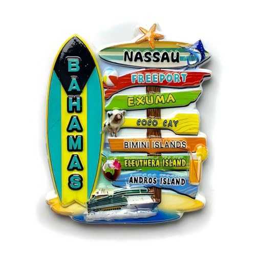 Imán decorativo Bahamas resina 3D 3.11x2.60 in