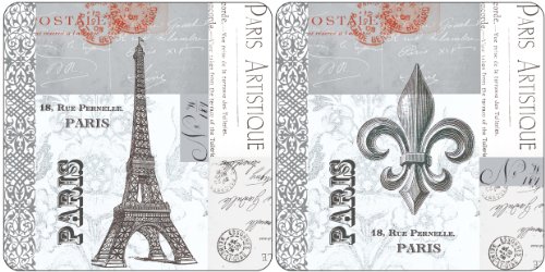 Paperproducts Design Gift Box Hard Backed Coaster Paris Eiffel Tower,Set of 4