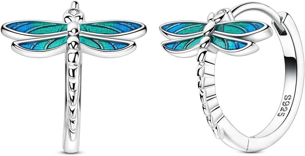 NARMO 925 Sterling Silver Earrings for Women Moon Star Hoop Earrings Colorful Cubic Zirconia Hoop Earrings