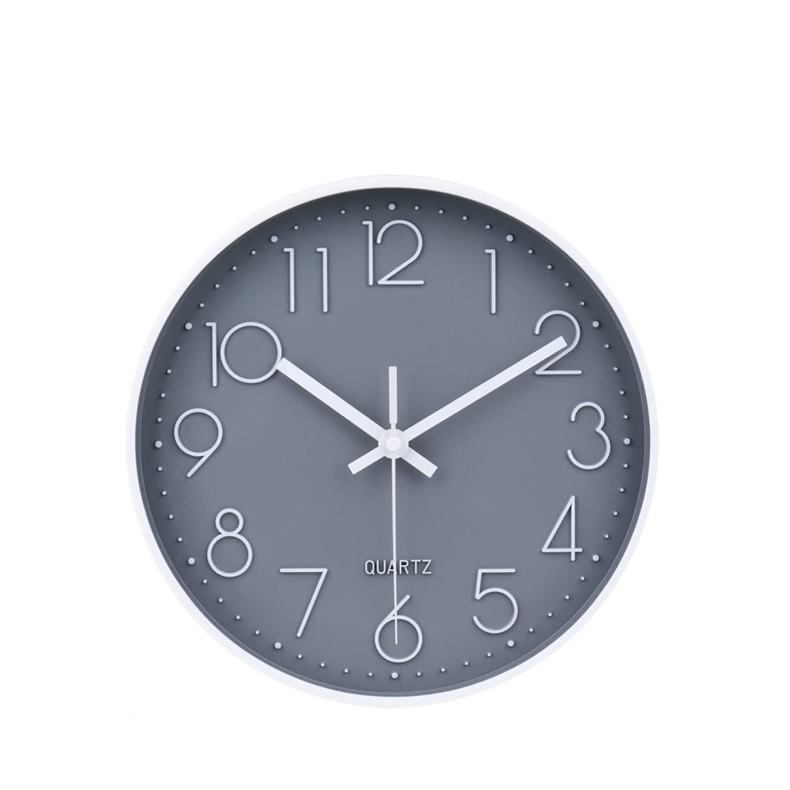 Gbrcen Silent Wall Clock 8Inch Mute Quartz Wall Clock Simple Digital Wall Clock Home Decorations Wall Clock for Living Room Bedroom Classroom for Kitchen Living Room Bedroom School(8 Inch White Grey)