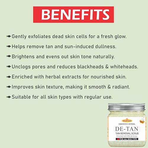 Image of Khadi Natural De-Tan Scrub for Face & Body (400gm) | Tan Removal & Skin Brightening Exfoliating Scrub | Removes Dead Skin, Blackheads & Impurities | For Men & Women
