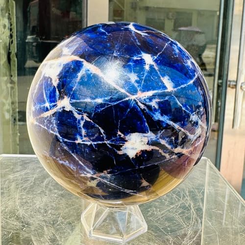 Esfera de cristal de cuarzo sodalita azul de 350-400 g para decoración 6