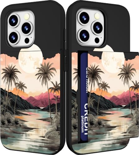 Étui iPhone 15 Pro mignon anti-rayure avec fente de carte pour ranger vos papiers