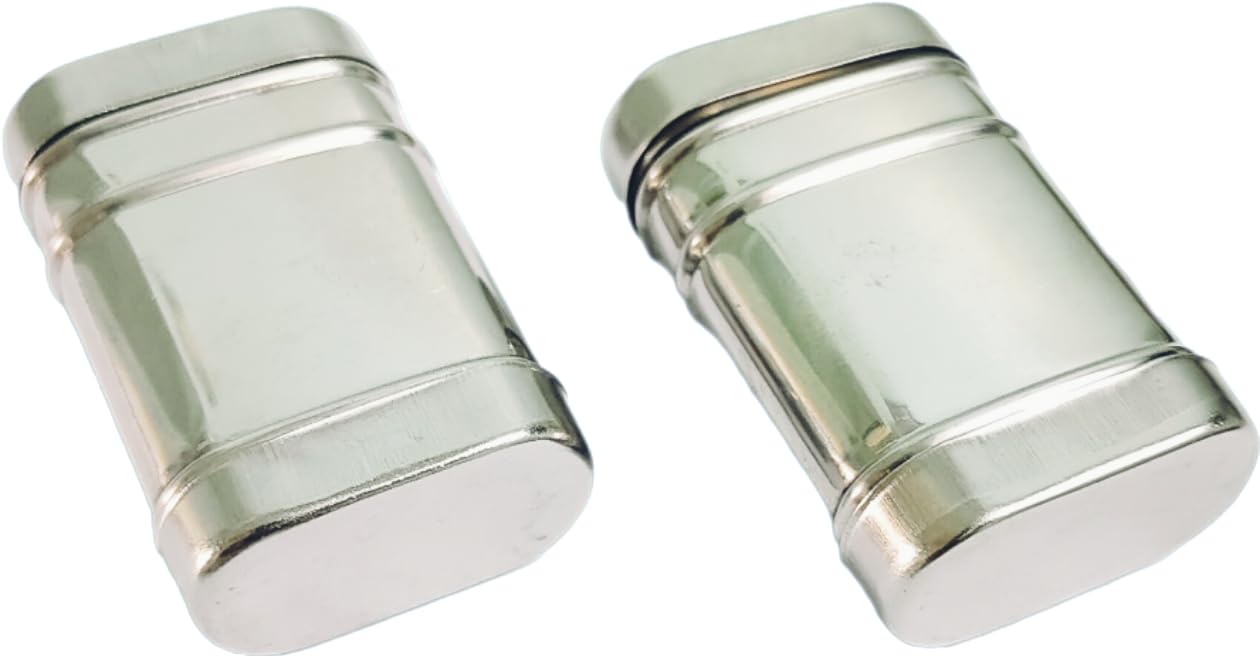 Small Chuna Dani Dabi Tobacco Chunauti Khaini Lime Dibbi for Men Metal Box Katha Container Stainless Steel Dabbi, 5.5L X 3W, Pack of 2 (Rectangular)
