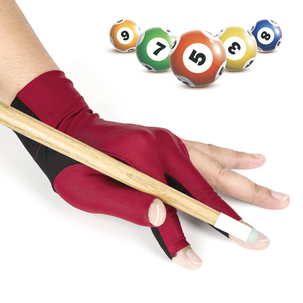 ITODA Guanti da biliardo per mano sinistra Guanti elastici da biliardo resistenti all'usura 3 dita Guanti da spettacolo sportivi