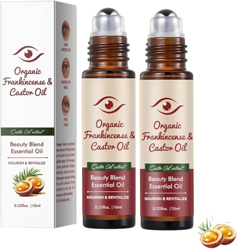 Crema antiedad para ojos en roll-on, sérum de tratamiento con aceite de ricino, nutre el contorno de ojos, ilumina la opacidad y reduce eficazmente las ojeras y las líneas de expresión periorbitales.