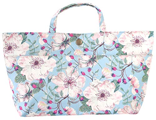 DDintex ディーディーインテックス FLORET LONDON バッグインバッグ03 ドーセット・ローズ ブルー 27×5×15cm [リバティプリント使用]