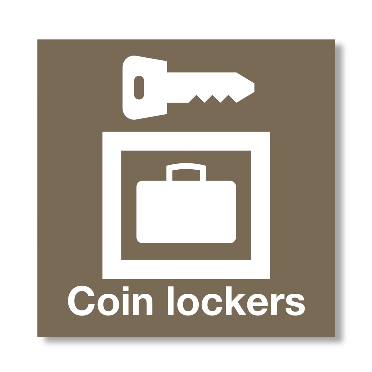 Amazon | コインロッカー/Coin lockers/シール・ステッカー 15cm×15cm/英語表記 | 標識・サイン | 文房具・オフィス用品