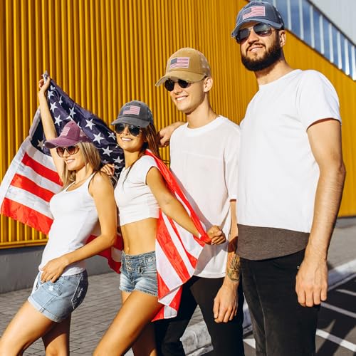 Image of Tarpop 6 Pcs American Flag Baseball Cap 250th Anniversary Tactical American Flag Hats Adjustable Washed Us Cap for Women Men(Multi Color,Elegant Style)