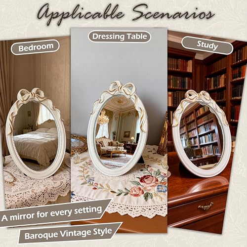 Espejo de maquillaje ovalado retro de 13x10 pulgadas miniatura 5