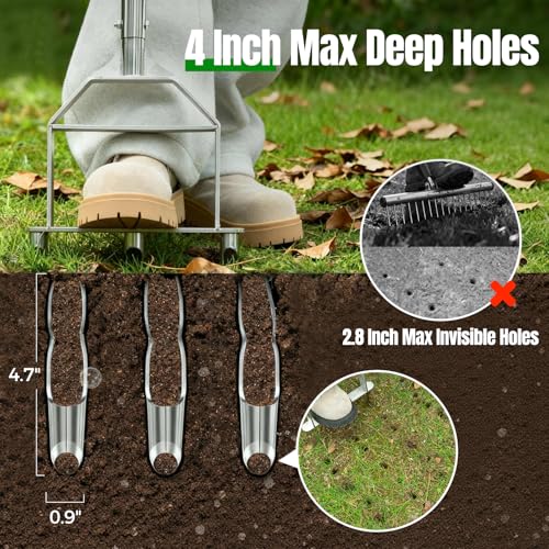 Manual Core Aerator herramienta de césped en acero inoxidable miniatura 4