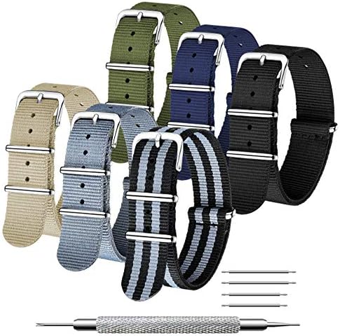 CIVO NATO Strap 6 Packs 16mm 18mm 20mm 22mm 24mm Ballistic Nylon Watch ...