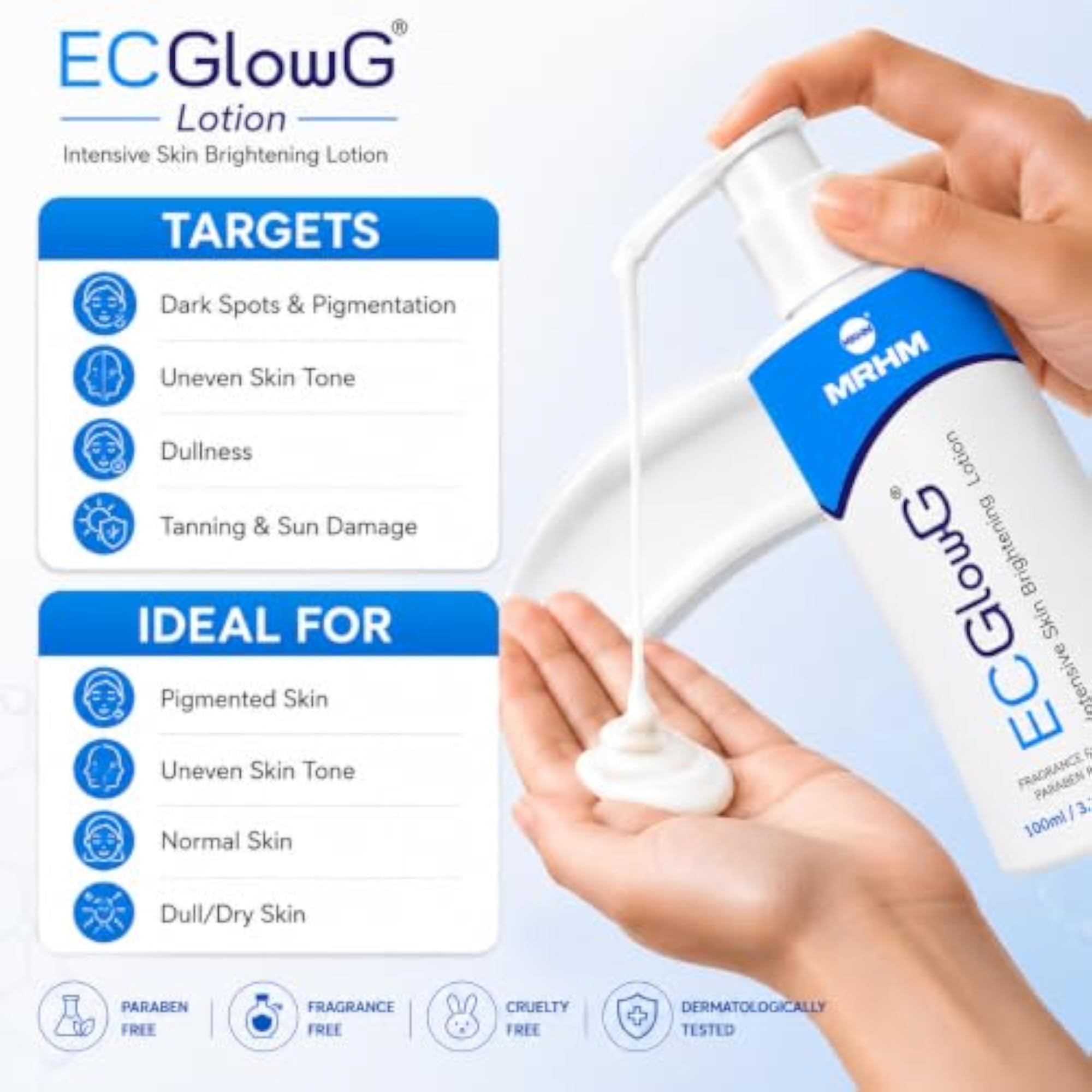 ECGlow G Body Lotion, Pigmentation Reducing Formula