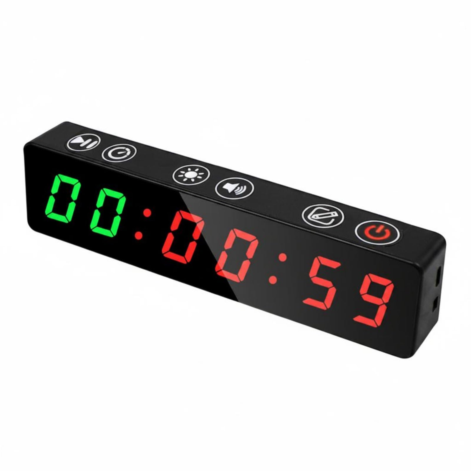 Tabata Mode LED Fitness Timer USB-C Charging Digital Interval Timer Brightness Control Fitness Stopwatch Rechargeable Battery, Green Red-image-21