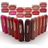 MISS ROSE M 12 Pcs Matte Lipstick Sets for Black Women ,Long Lasting labiales mate 24 horas...