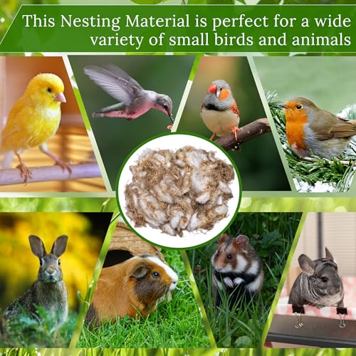 Image of Hummingbird Nesters Bird Nesting Material Holder for Wild Birds Humming Bird House Materials Gifts for Bird Watching Nature Lovers Refillable Outdoor (Bird-Safe Natural Fiber Mix)