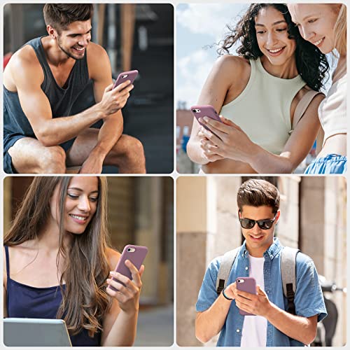 Image of Miracase Ultra Slim Designed for iPhone SE Case 2022(3rd Gen) /iPhone SE 2020 Case(2nd Gen) /iPhone 7 Case /iPhone 8 Case with Screen Protector, Multi-Color Silicone Shockproof Phone Case(Blackcurrant)