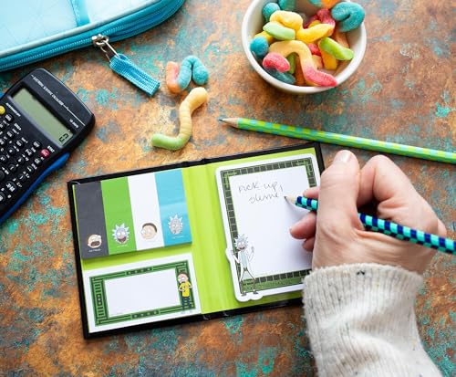 Bloc-notes Rick and Morty avec notes adhésives et onglets pour bureau