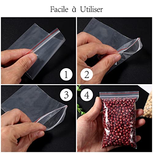 Bolsas de plástico transparente con cierre hermético reutilizable para proteger accesorios 6