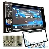 SoundXtreme ST-6527BT Double Din DVD Receiver with Bluetooth Handsfree Call DVD/CD/MP3/FM/USB/SD Touchscreen USB Input with Remote Control + Rear Camera XV30Lcc Black
