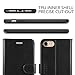 iPhone 8 Case, iPhone 7 Wallet Case, TUCCH Premium PU Leather Flip Folio Wallet Case with Card Slot, Stand Holder, Magnetic Closure [TPU Shockproof Interior Case] Compatible iPhone 7/8, Black