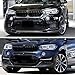 MAXDOM Replacement Front Upper Grill Fit for BMW (2014-2018) X5 F15 (2015-2019) X6 F16 X5M F85 X6M F86 – Gloss Black Double Slats ABS Grille