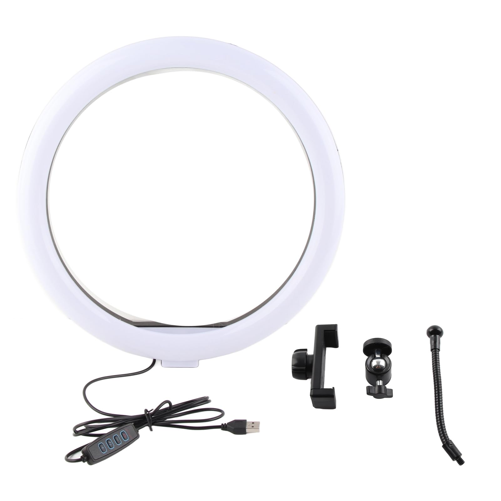 Tyenaza Anillo de Luz LED, Anillo Aro Selfie de Luz LED, Anillo de Luz para Selfies de 13 Pulgadas con Soporte para Teléfono y Enchufe USB para Transmisión de Fotografía y Selfies de Maquillaje