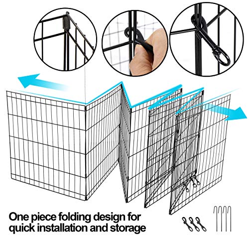 24 30 36 42 48 in Puppy Playpen Pet Playpen for Small Dogs, Dog Fence Exercise Pen Foldable Dog Crate 8 Panels Puppy… - Image 3