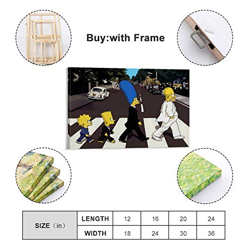 LIULANG Beatles Abbey Road Parody Impression sur toile pour chambre familiale moderne 20 x 30 cm - Les Beatles, Paul McCartney, John Lennon, RIngo Starr, George Harrison LIULANG Beatles Abbey Road Parody Impression sur toile pour chambre familiale moderne 20 x 30 cm – Image 3