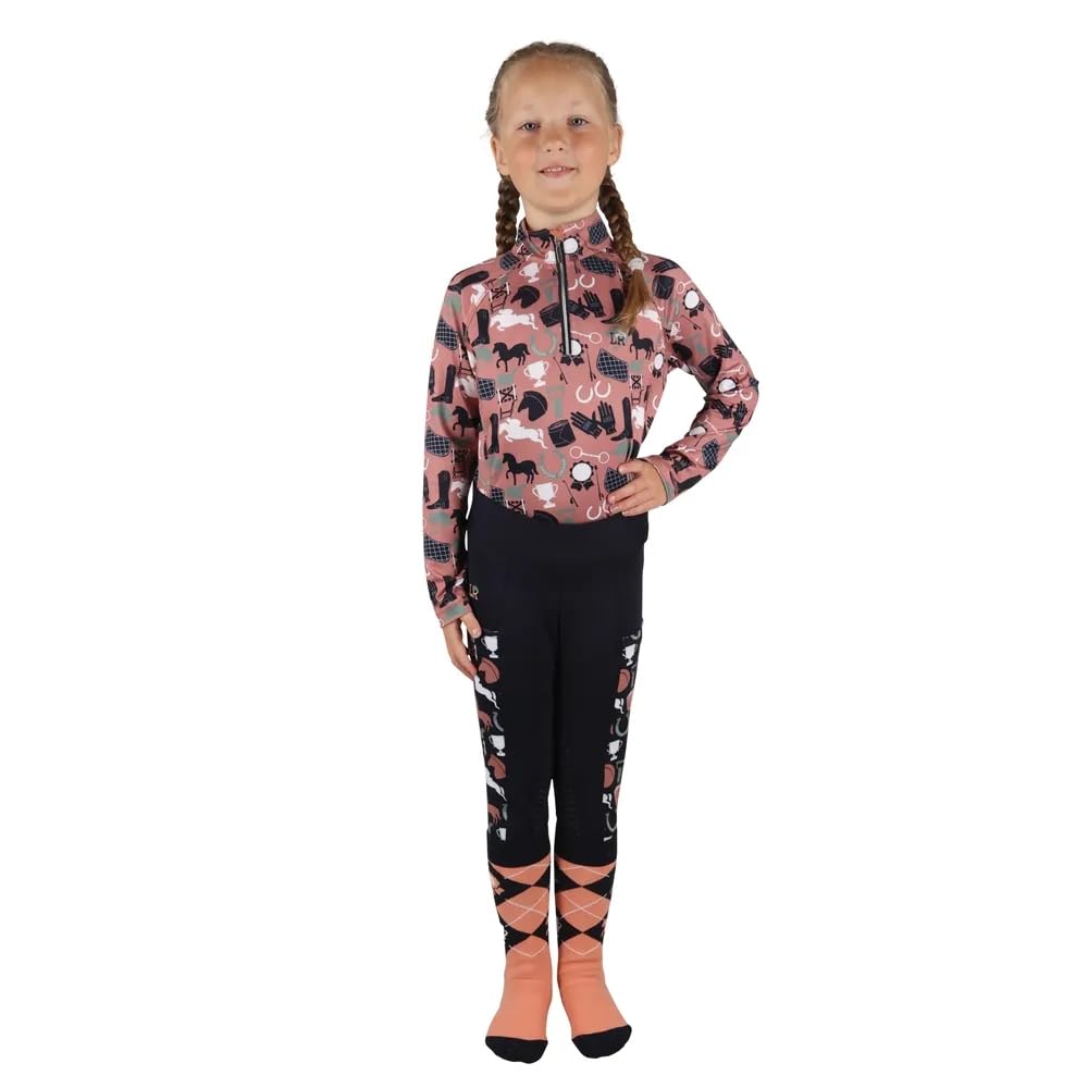 Little Rider - Pony Passion Base Layer top dla dziewczynek, Różowy/granatowy, 128