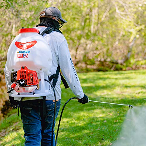 Tomahawk 5 Gallon Gas Power Backpack Sprayer 435 Pressure for Insecticide Fertilizer Bugs Weeds Mosquitoes and Ticks with Foundation Attachment