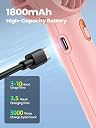 TOPK 1 Pack Mini Portable Handheld Fan, USB Rechargeable 3 Speed Personal Small Desk Fan with Base Lightweight Makeup Travel Beach Indoor Outdoor for Stylish Girl Women (Pink) gallery image
