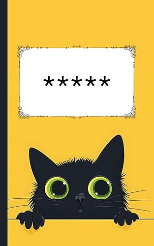 Quaderno delle Password: Quaderno delle Password: Piccolo Diario Tascabile Alfabetico per non dimenticare le password, Taccuino Nome Utente Password ... web - A5, 12x20 cm, Giallo, Gatto Nero
