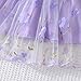 Toddler Baby Girls Purple Tulle Tutu Dress Ruffle Sleeve Fluffy Dresses Cute Summer Sundress for Party Beach Casual (Purple Floral, 6-12 Months)