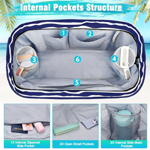 HUANLANG Extra Large Beach Tote