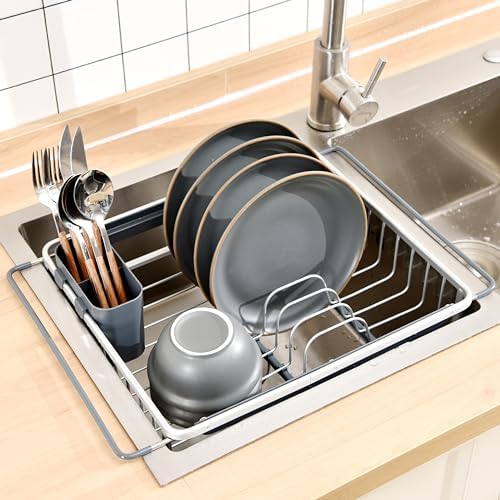 GAViA Abtropfgestell Faltbar Für Spüle - Edelstahl Abtropfkorb 44x33cm