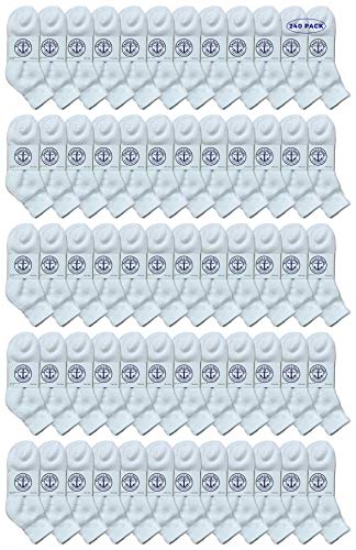 240 Pairs Of Yacht & Smith Wholesale Kids Mid Ankle Socks, Cotton Bulk Sport Ankle Socks Size 6-82