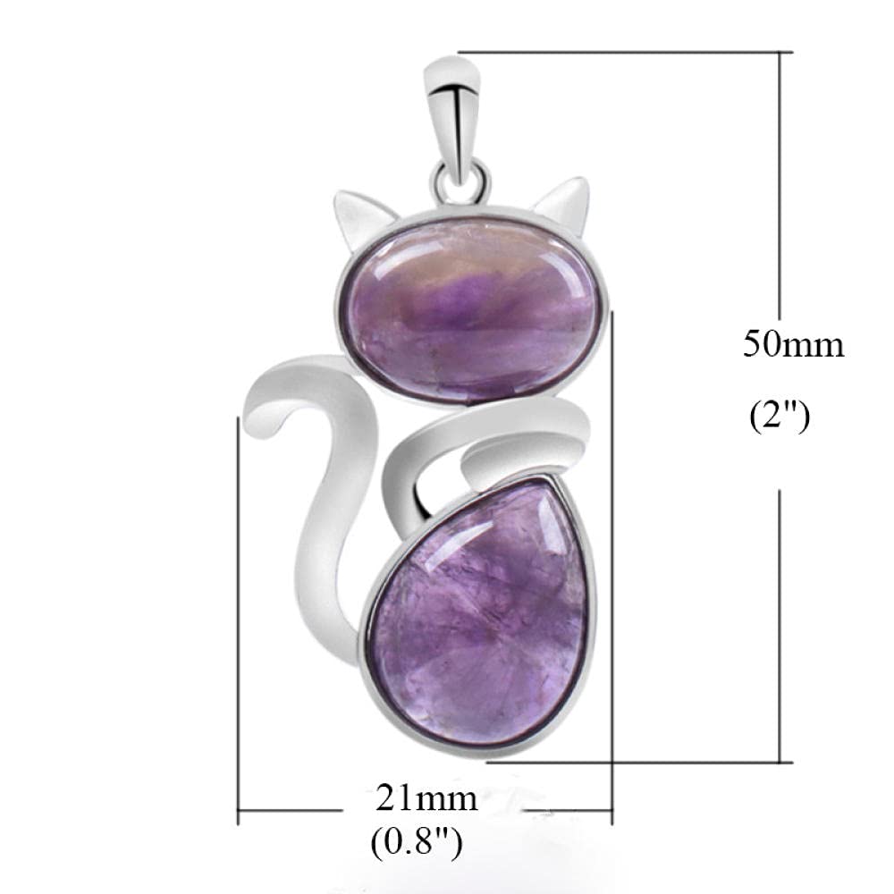 Collana Con Ciondolo Gatto In Pietra Onice Nera - Lunghezza 46 Cm - Gioielli Con Cristalli Curativi Per Donna - Regalo Tema Gatto - 5