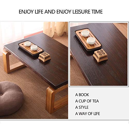 Table basse en bois massif de style japonais avec finition marron chic - 5